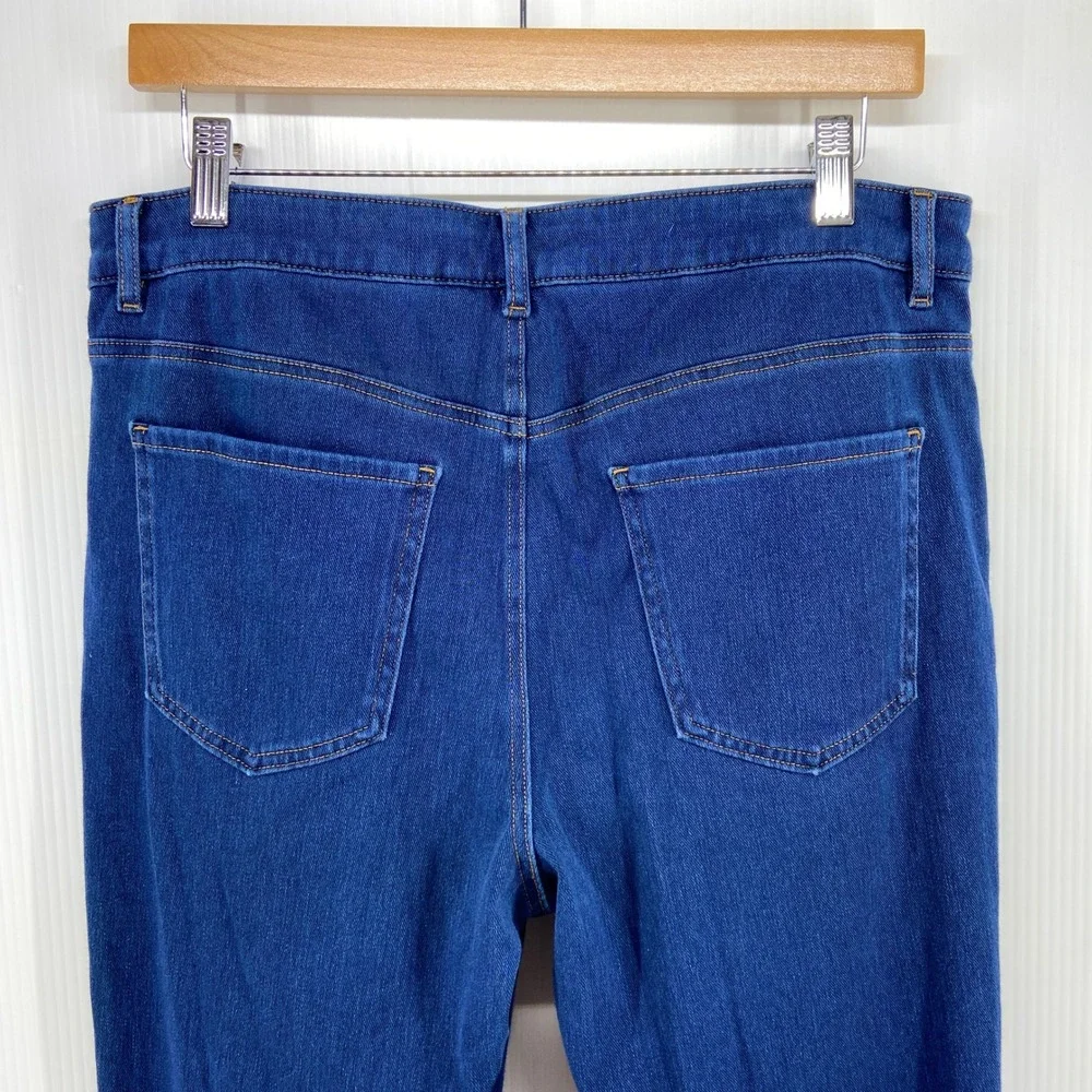 Halara High Waisted Flare Blue Stretch Denim Jeans Pants Womens Large Petite